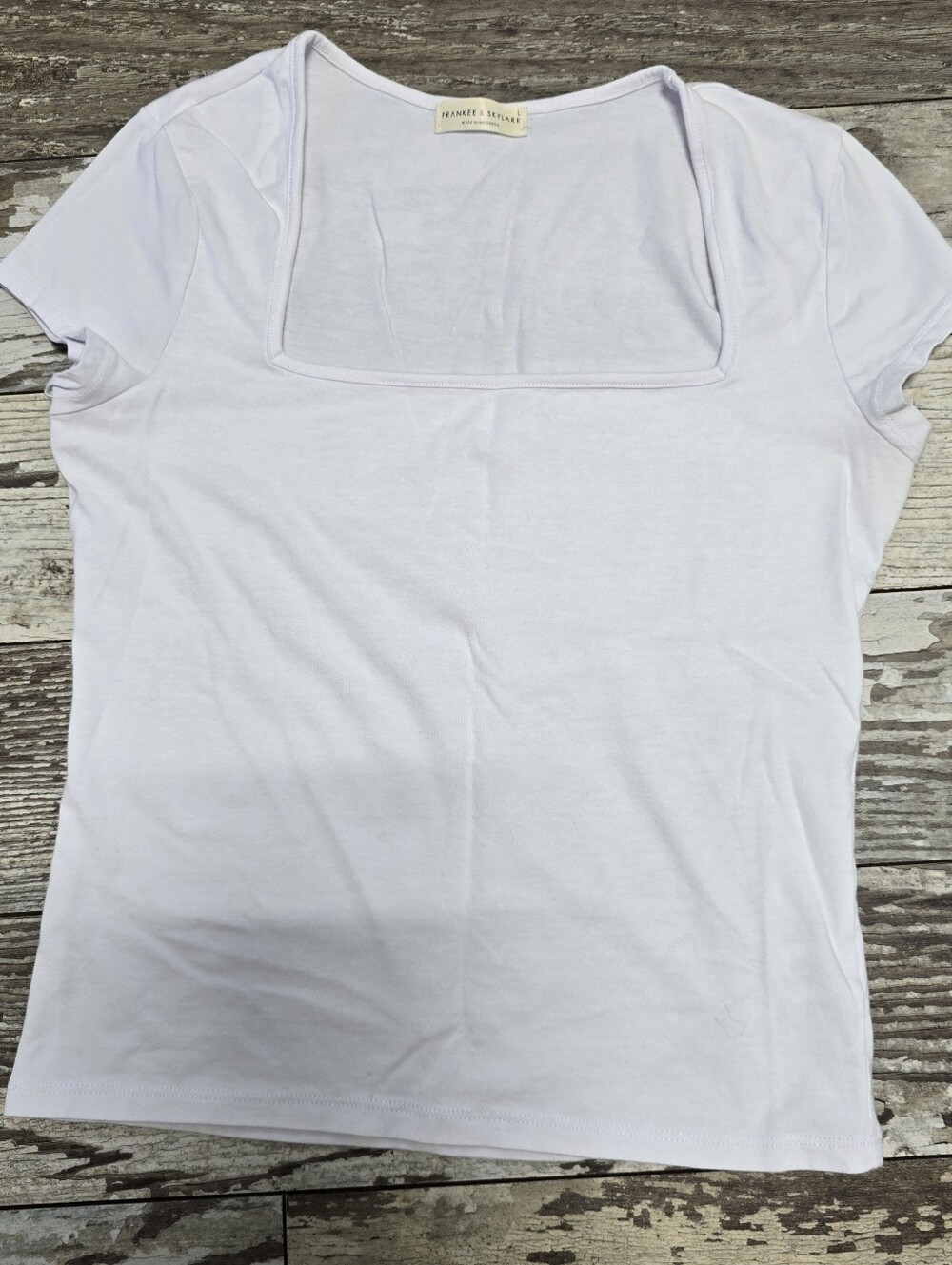Frankee & Skylarr Square Neck Women's Short Sleeve T-shirt Size Large